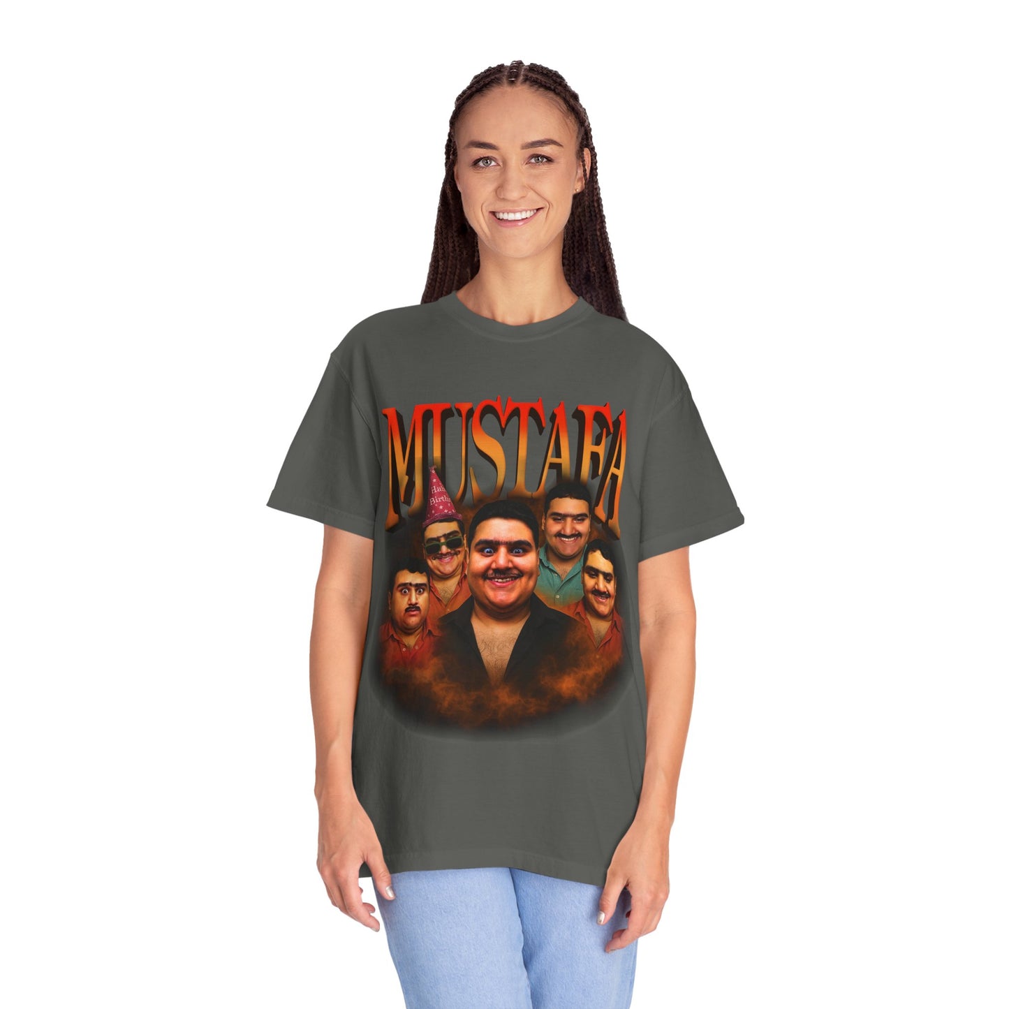 Retro Graphic Tee for Mustafa Fans | Unisex Garment-Dyed T-Shirt, Vintage Style, Gift for Him, Casual Wear, Nostalgic Apparel