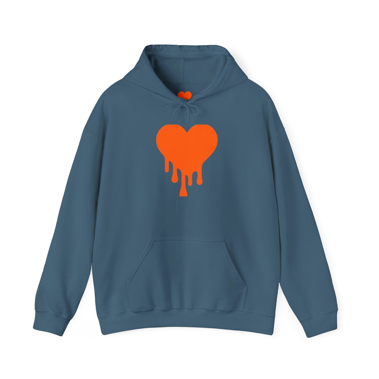 Dripping Heart Hoodie, Unisex Casual Sweatshirt, Heart Lover Gift, Cozy Winter Apparel, Streetwear Fashion, Valentine's Day Hoodie