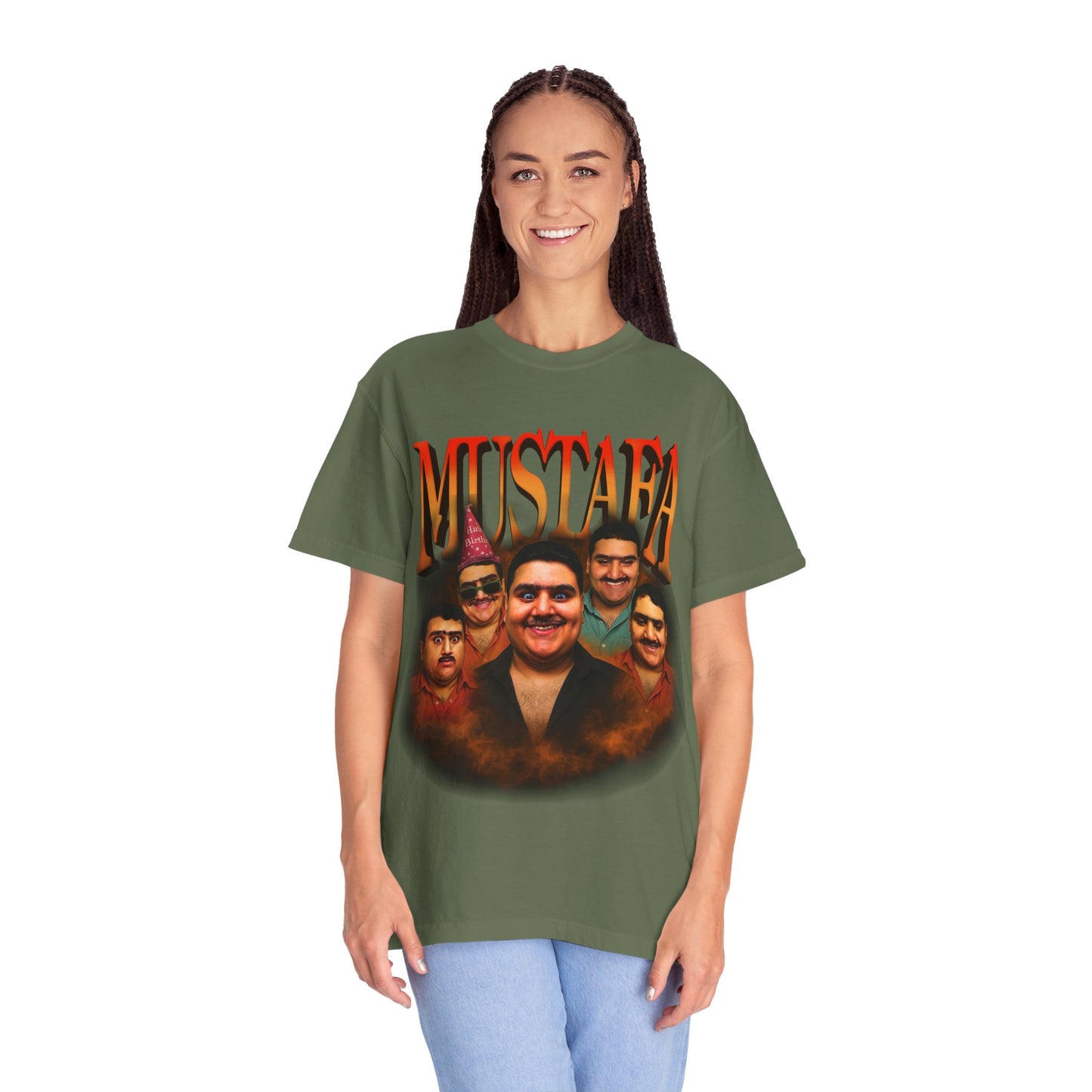 Retro Graphic Tee for Mustafa Fans | Unisex Garment-Dyed T-Shirt, Vintage Style, Gift for Him, Casual Wear, Nostalgic Apparel
