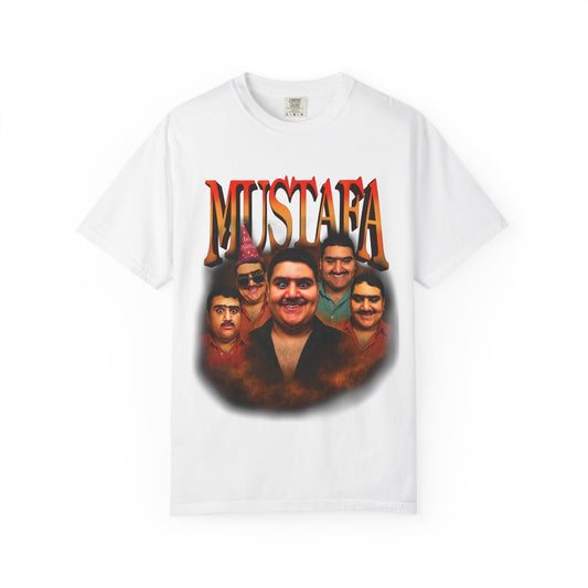 Retro Graphic Tee for Mustafa Fans | Unisex Garment-Dyed T-Shirt, Vintage Style, Gift for Him, Casual Wear, Nostalgic Apparel
