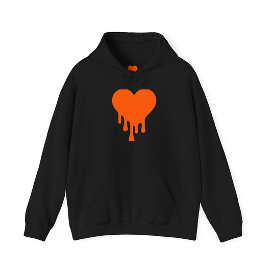 Dripping Heart Hoodie, Unisex Casual Sweatshirt, Heart Lover Gift, Cozy Winter Apparel, Streetwear Fashion, Valentine's Day Hoodie