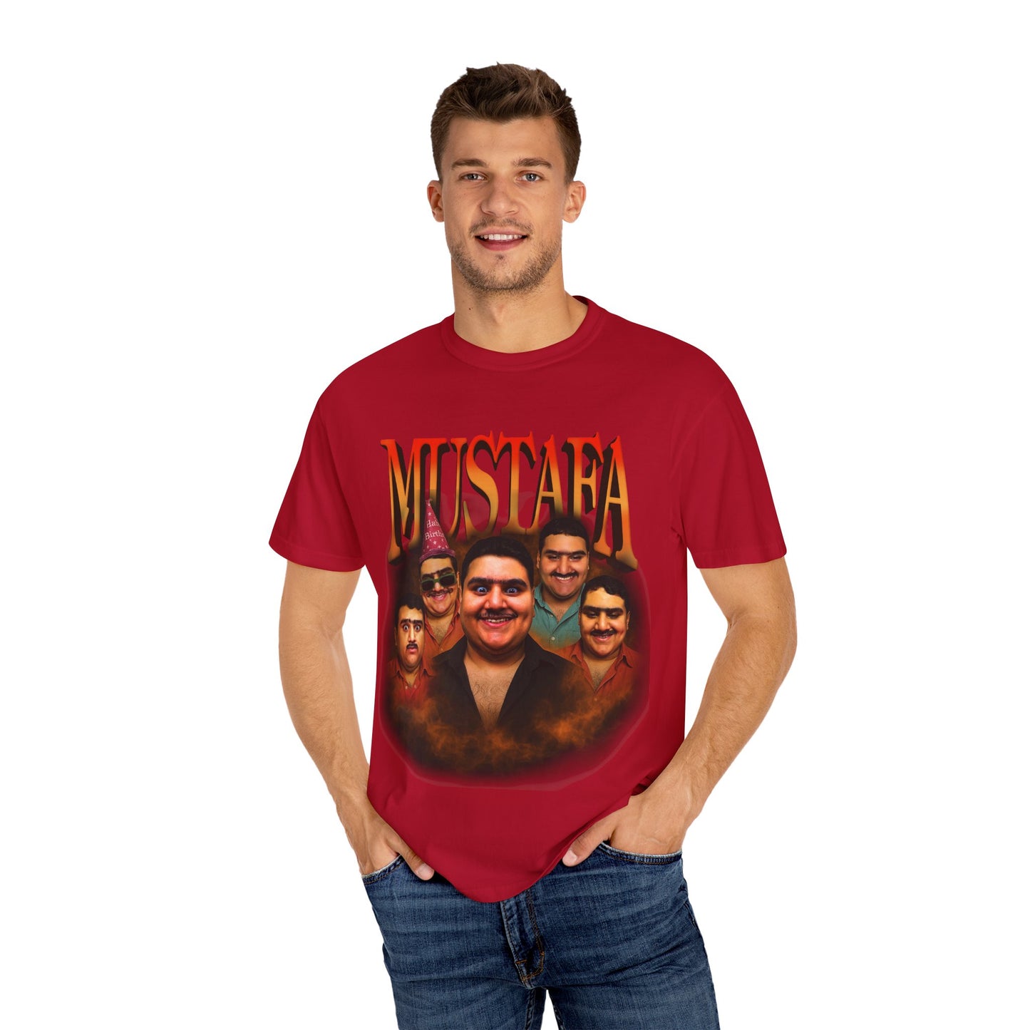 Retro Graphic Tee for Mustafa Fans | Unisex Garment-Dyed T-Shirt, Vintage Style, Gift for Him, Casual Wear, Nostalgic Apparel