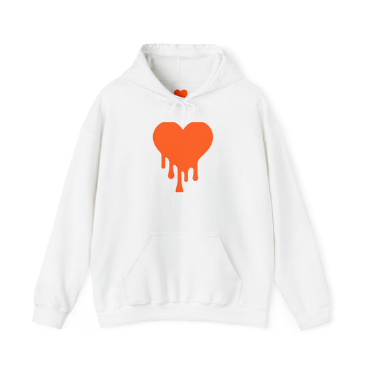 Dripping Heart Hoodie, Unisex Casual Sweatshirt, Heart Lover Gift, Cozy Winter Apparel, Streetwear Fashion, Valentine's Day Hoodie
