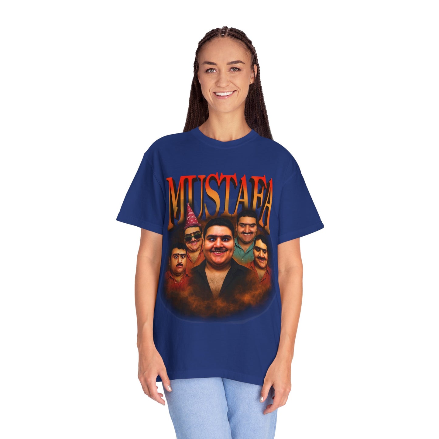 Retro Graphic Tee for Mustafa Fans | Unisex Garment-Dyed T-Shirt, Vintage Style, Gift for Him, Casual Wear, Nostalgic Apparel